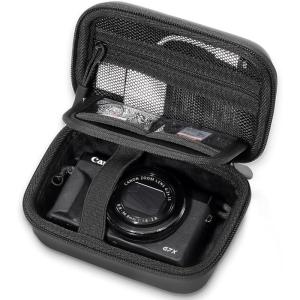 ProCase Hard Shell Digital Camera Case for Canon G7X Mark III Mark II, Sony Cybershot, PowerShot SX740, Ricoh GR III, Kodak Pixpro, Compact 4K Vlogging Small Cameras Travel Carrying Storage Bag -Black(Black)