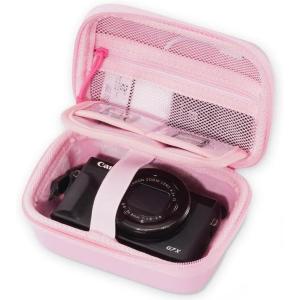 ProCase Hard Shell Digital Camera Case for Canon G7X Mark III Mark II, Sony Cybershot, PowerShot SX740, Ricoh GR III, Kodak Pixpro, Compact 4K Vlogging Small Cameras Travel Carrying Storage Bag -Black(Pink)