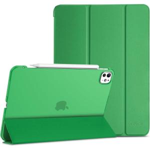 ProCase Smart Case for iPad Pro 11 Inch M5 2025/M4 2024 (Model: A3357/A3358/A3359/A2836/A2837/A3006), Slim Folio Stand Hard Back Shell Protective Tablet Cover for iPad Pro 11″ 6th/5th Gen -Black(Lightgreen)
