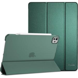 ProCase Smart Case for iPad Pro 11 Inch M5 2025/M4 2024 (Model: A3357/A3358/A3359/A2836/A2837/A3006), Slim Folio Stand Hard Back Shell Protective Tablet Cover for iPad Pro 11″ 6th/5th Gen -Black(Mgreen)