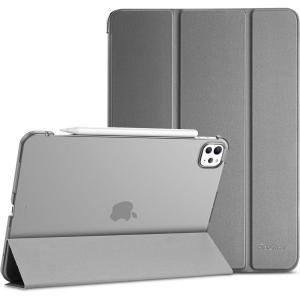 ProCase Smart Case for iPad Pro 11 Inch M5 2025/M4 2024 (Model: A3357/A3358/A3359/A2836/A2837/A3006), Slim Folio Stand Hard Back Shell Protective Tablet Cover for iPad Pro 11″ 6th/5th Gen -Black(Grey)