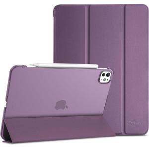 ProCase Smart Case for iPad Pro 11 Inch M5 2025/M4 2024 (Model: A3357/A3358/A3359/A2836/A2837/A3006), Slim Folio Stand Hard Back Shell Protective Tablet Cover for iPad Pro 11″ 6th/5th Gen -Black(Darkpurple)