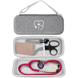 ProCase Stethoscope Case for 3M Littmann Classic III, Lightweight II S.E, MDF Acoustica Stethoscope, Cardiology IV Stethoscope, Hard Travel Carrying Case for Nurse -Black(gray)