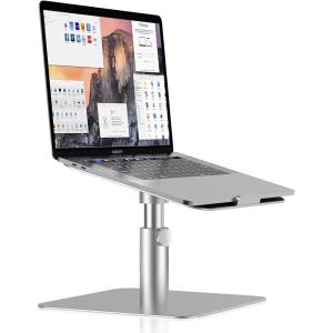ProCase Swivel Laptop Stand, Multi-Angle Tilt & Height Adjustable Laptop Riser, 360 Rotating Aluminum Notebook Desktop Holder for MacBook Pro/Air Dell XPS HP Lenovo and More (11 to 17 Inch)