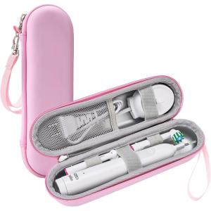 ProCase Travel Case for Oral-B/Oral-B Pro Smartseries/IO Serie Sonicare Protective Clean Electric Toothbrush, Hard EVA Case Cover Storage Bag Holder with Mesh Pocket for Accessories -Navy(Pink)