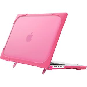 ProCase for MacBook Pro 14.2 Inch 2026 M5 / M5 Pro / M5 Max, 2024 M4 A3112 A3185 A3401, 2023–2021 M3 A2918 A2992 M2 A2779 M1 A2442, Heavy Duty Hard Shell Case with Fold Kickstand -Lightblue(Rosered)
