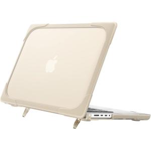 ProCase for MacBook Pro 14.2 Inch 2026 M5 / M5 Pro / M5 Max, 2024 M4 A3112 A3185 A3401, 2023–2021 M3 A2918 A2992 M2 A2779 M1 A2442, Heavy Duty Hard Shell Case with Fold Kickstand -Lightblue(Khaki)