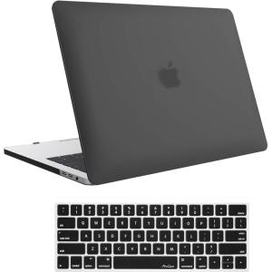 ProCase for MacBook Pro 15 2019 2018 2017 2016 A1990/A1707 with Touch Bar, Hard Shell Case and Keyboard Cover for 2016-2019 MacBook Pro 15″ -Crystal(Black)