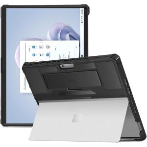 ProCase for Microsoft Surface Pro 9 13″ 2022 Rugged Case, Shockproof Protective Hard Case Cover Built-in Hand Strap Compatible with Type Cover Keyboard for 13 Inch Surface Pro 9 -Black
