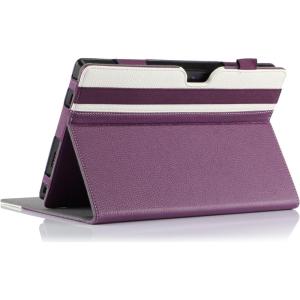 Surface Pro 2 Case, ProCase Premium Folio Case for Microsoft Surface PRO 2 / Surface PRO, Compatible with Microsoft Keyboard, with Multiple Viewing Angles -Purple/White