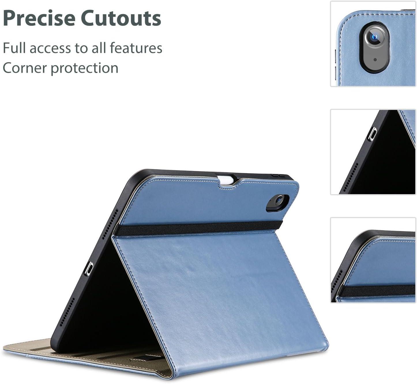 image:imageProCase for iPad A16 11th Generation 11 2025iPad 10th Generation 109 2022 with Pencil Holder iPad 1110 PU Leather Case Business Stand Cover Smart Folio with Hand Strap Front Pocket BlackBlue