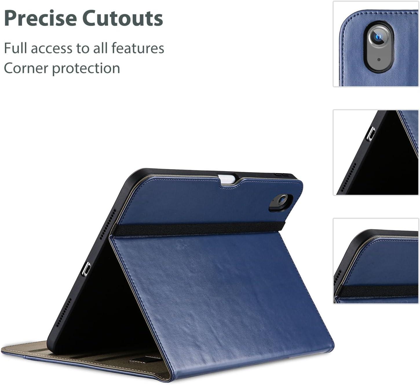 image:imageProCase for iPad A16 11th Generation 11 2025iPad 10th Generation 109 2022 with Pencil Holder iPad 1110 PU Leather Case Business Stand Cover Smart Folio with Hand Strap Front Pocket BlackNavy