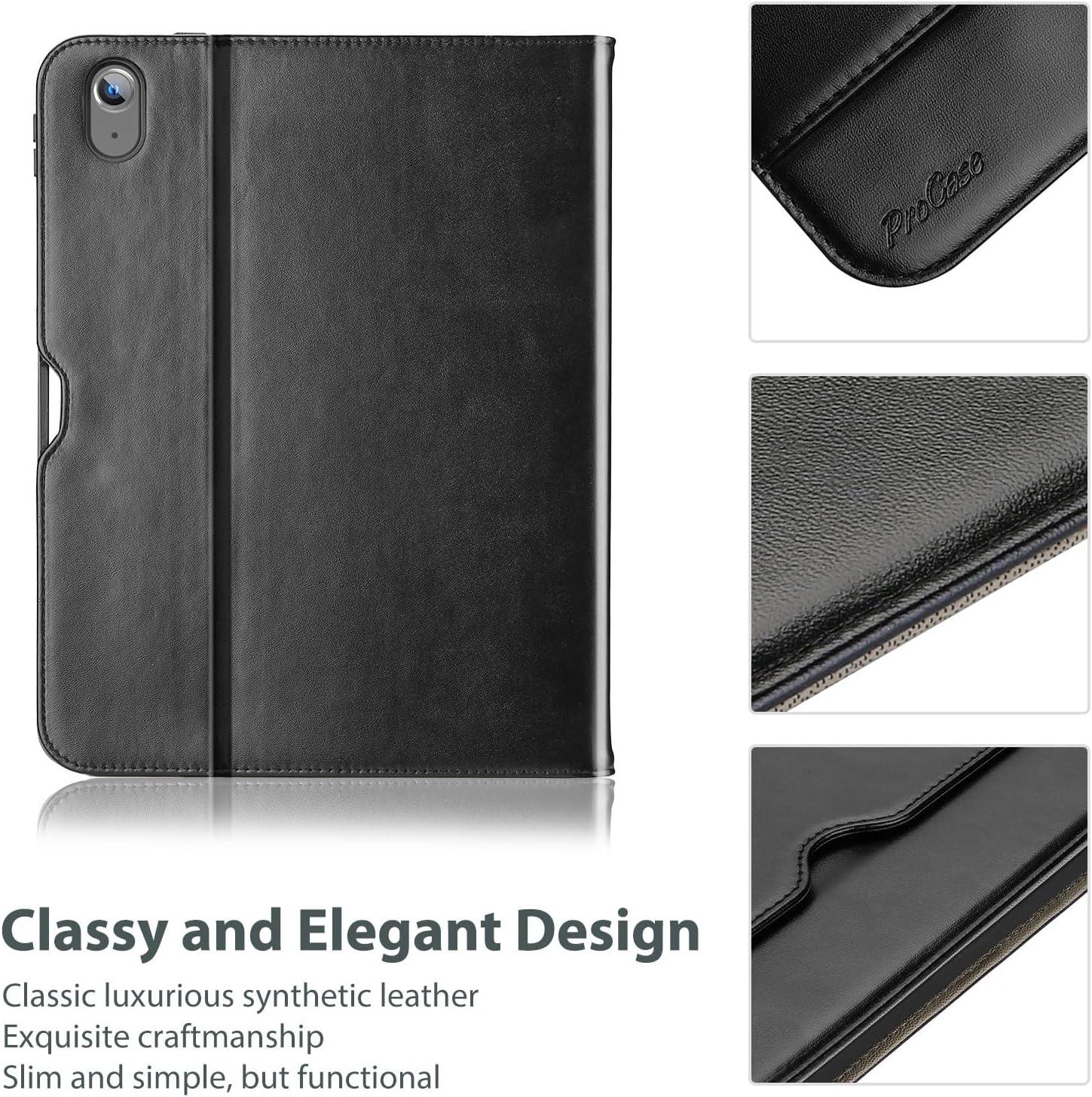 image:imageProCase for iPad A16 11th Generation 11 2025iPad 10th Generation 109 2022 with Pencil Holder iPad 1110 PU Leather Case Business Stand Cover Smart Folio with Hand Strap Front Pocket BrownBlack