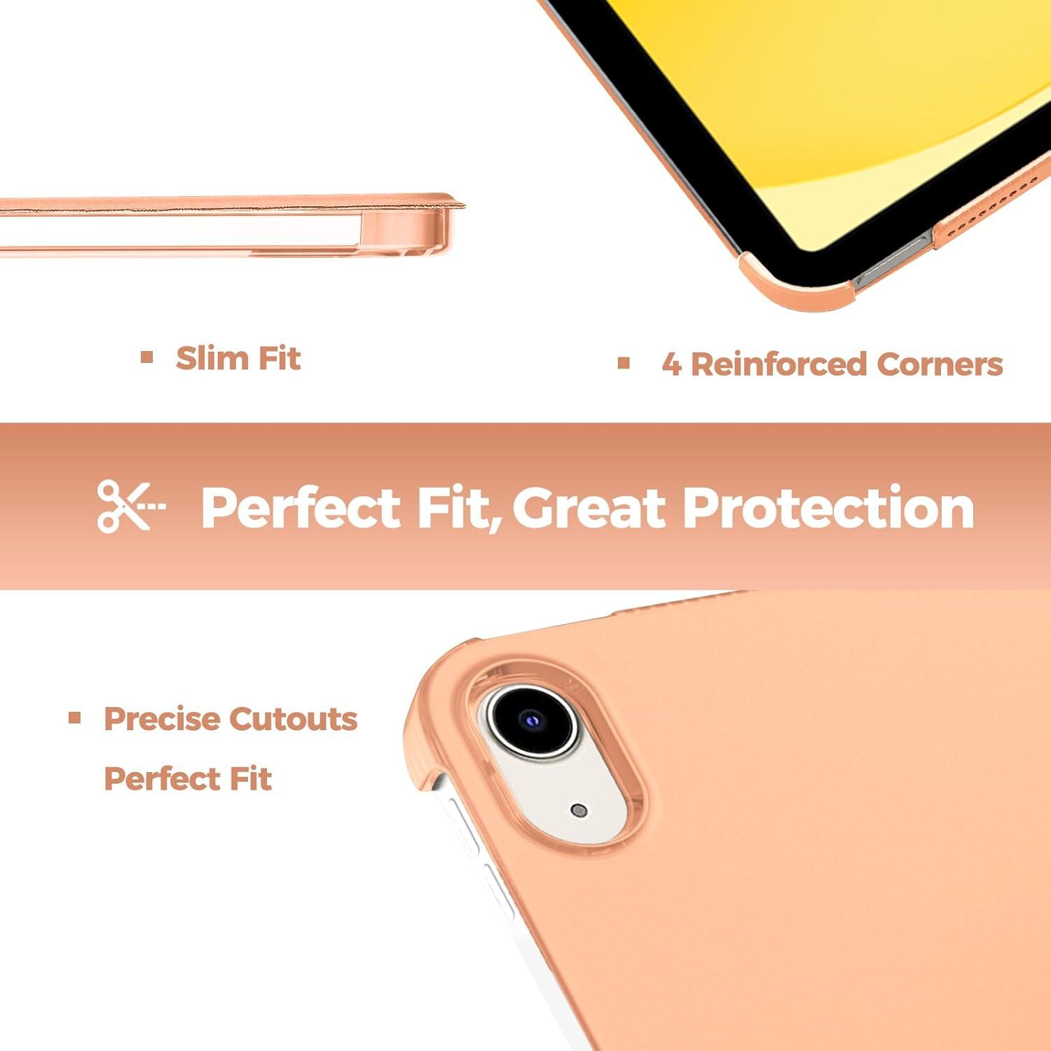 image:imageProCase for iPad A16 11th Generation 11 Inch 2025 iPad 10th Generation 109 Inch 2022 Case Slim Smart Cover with Translucent Hard Shell Back Supports Touch ID Auto WakeSleep BlueOrange