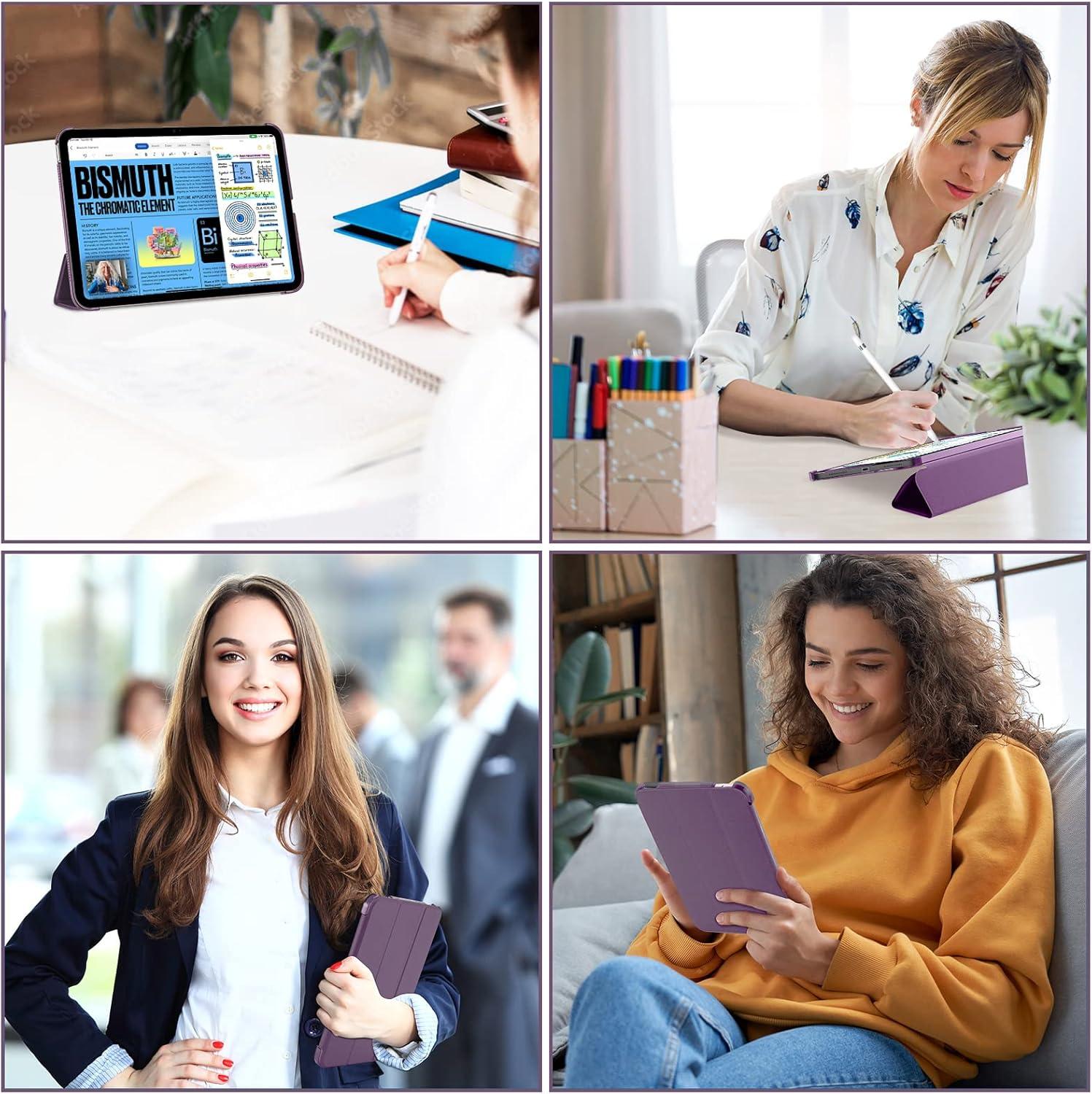 image:imageProCase for iPad A16 11th Generation 11 Inch 2025 iPad 10th Generation 109 Inch 2022 Case Slim Smart Cover with Translucent Hard Shell Back Supports Touch ID Auto WakeSleep BluePurple