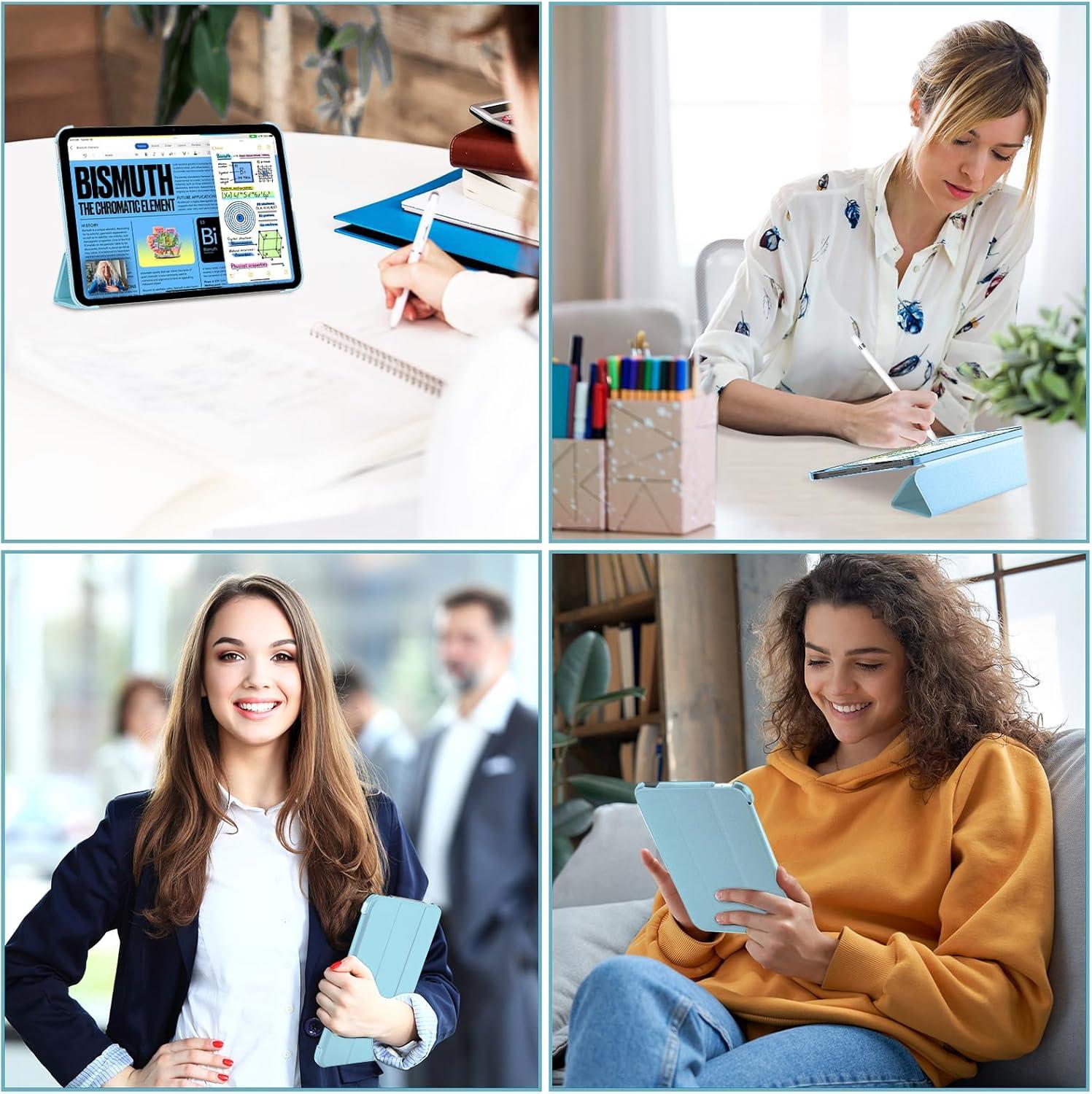 image:imageProCase for iPad A16 11th Generation 11 Inch 2025 iPad 10th Generation 109 Inch 2022 Case Slim Smart Cover with Translucent Hard Shell Back Supports Touch ID Auto WakeSleep BlueLightBlue