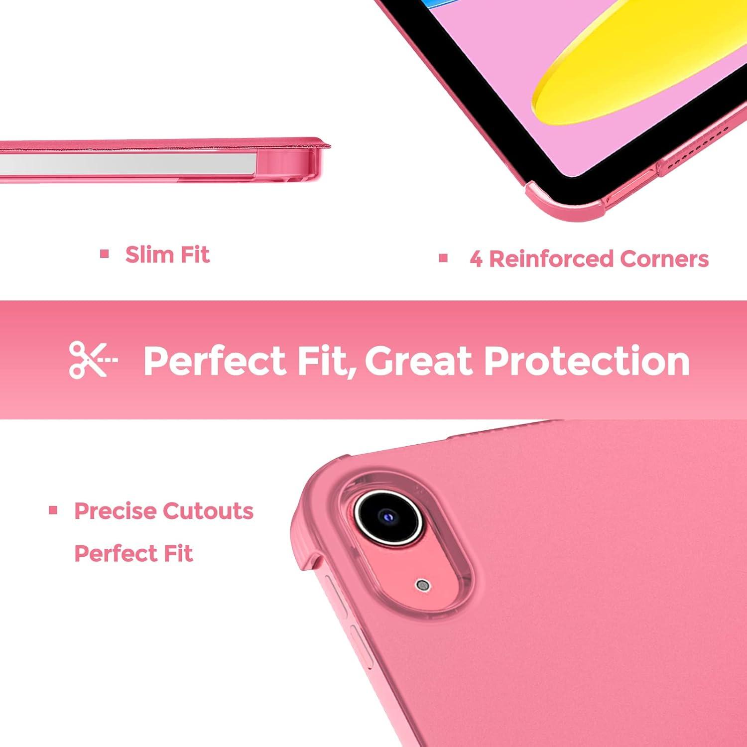 image:imageProCase for iPad A16 11th Generation 11 Inch 2025 iPad 10th Generation 109 Inch 2022 Case Slim Smart Cover with Translucent Hard Shell Back Supports Touch ID Auto WakeSleep BluePink