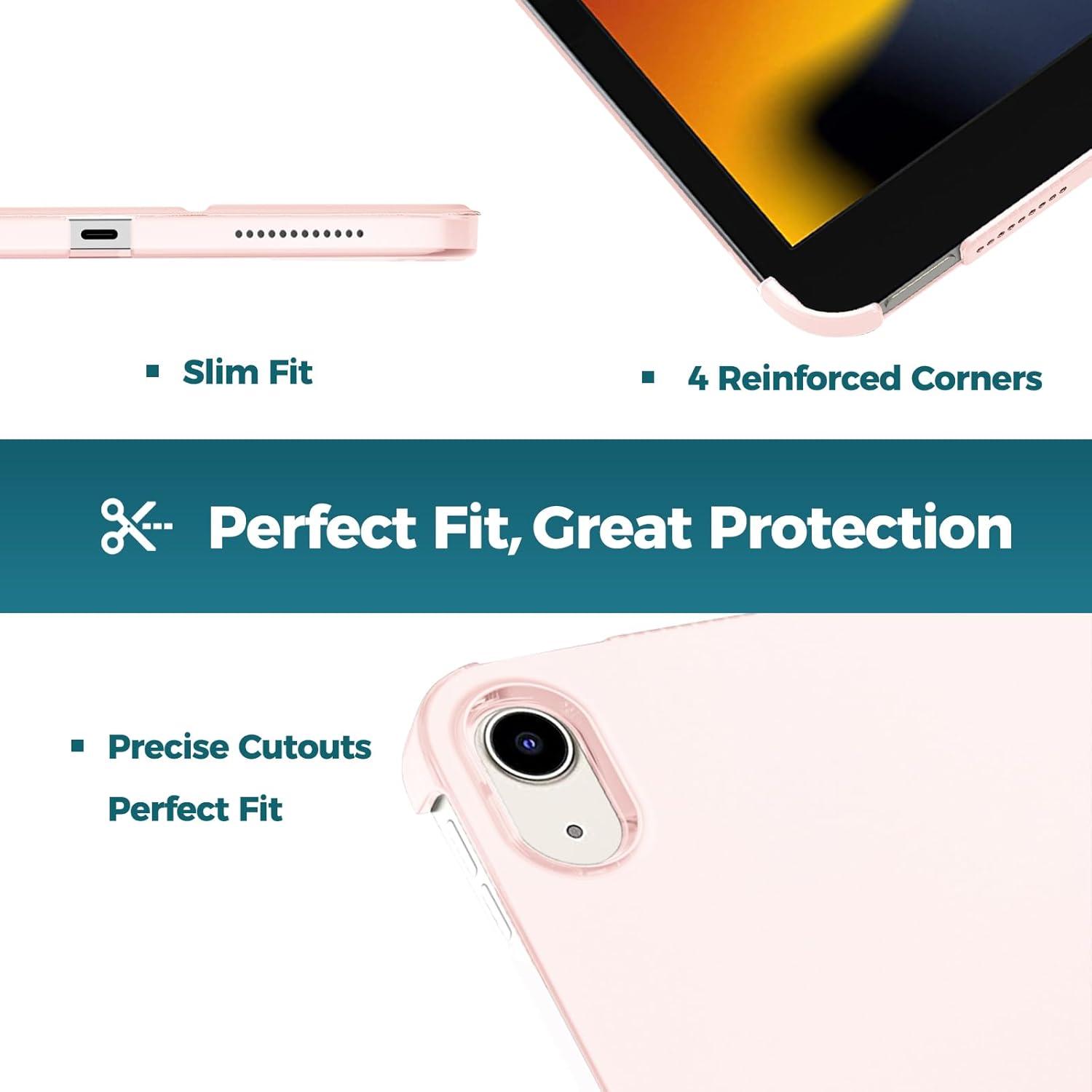 image:imageProCase for iPad A16 11th Generation 11 Inch 2025 iPad 10th Generation 109 Inch 2022 Case Slim Smart Cover with Translucent Hard Shell Back Supports Touch ID Auto WakeSleep BlueLightpink