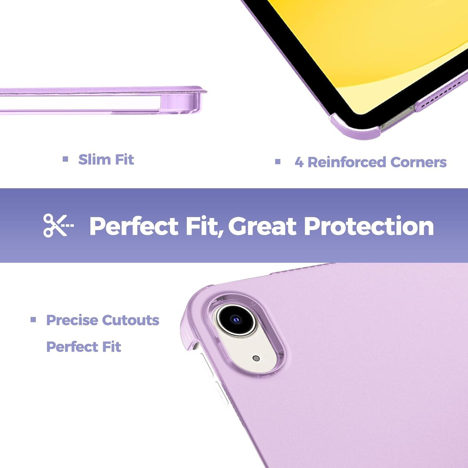image:imageProCase for iPad A16 11th Generation 11 Inch 2025 iPad 10th Generation 109 Inch 2022 Case Slim Smart Cover with Translucent Hard Shell Back Supports Touch ID Auto WakeSleep BlueViolet