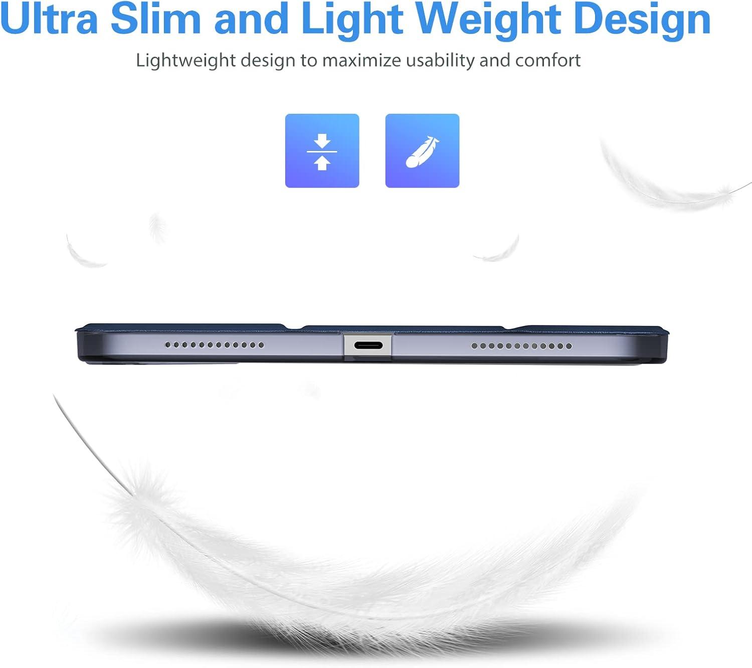 image:imageProCase for iPad A16 11th Generation 11 Inch 2025 iPad 10th Generation 109 Inch 2022 Case Slim Smart Cover with Translucent Hard Shell Back Supports Touch ID Auto WakeSleep BlueDarkblue