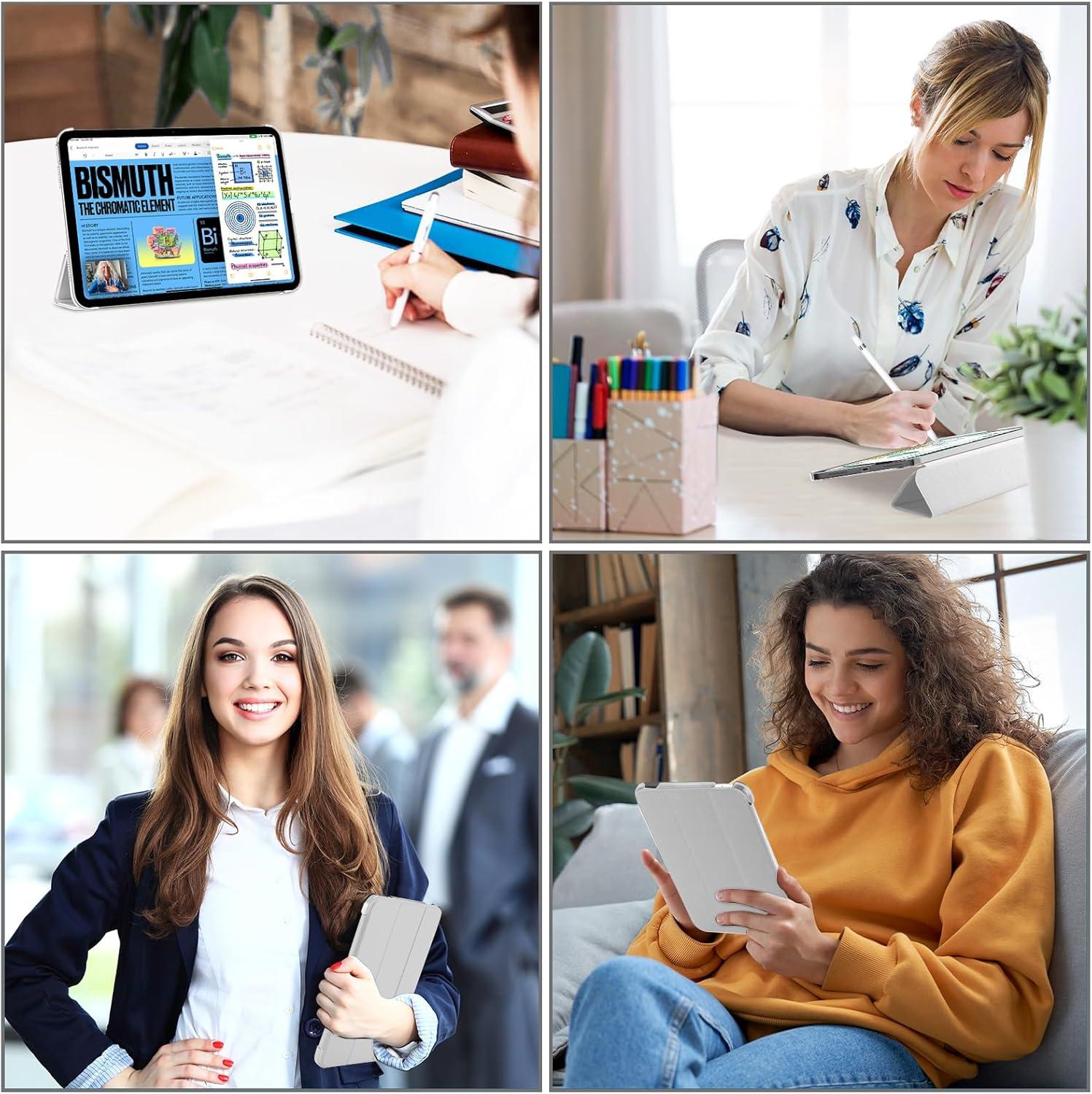 image:imageProCase for iPad A16 11th Generation 11 Inch 2025 iPad 10th Generation 109 Inch 2022 Case Slim Smart Cover with Translucent Hard Shell Back Supports Touch ID Auto WakeSleep BlueSilver