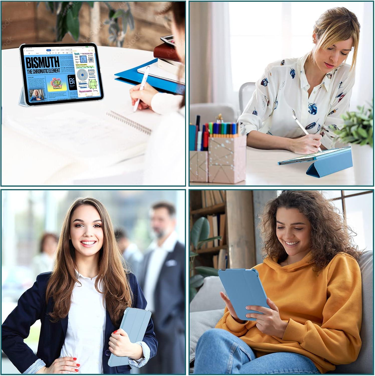 image:imageProCase for iPad A16 11th Generation 11 Inch 2025 iPad 10th Generation 109 Inch 2022 Case Slim Smart Cover with Translucent Hard Shell Back Supports Touch ID Auto WakeSleep BlueSkyblue