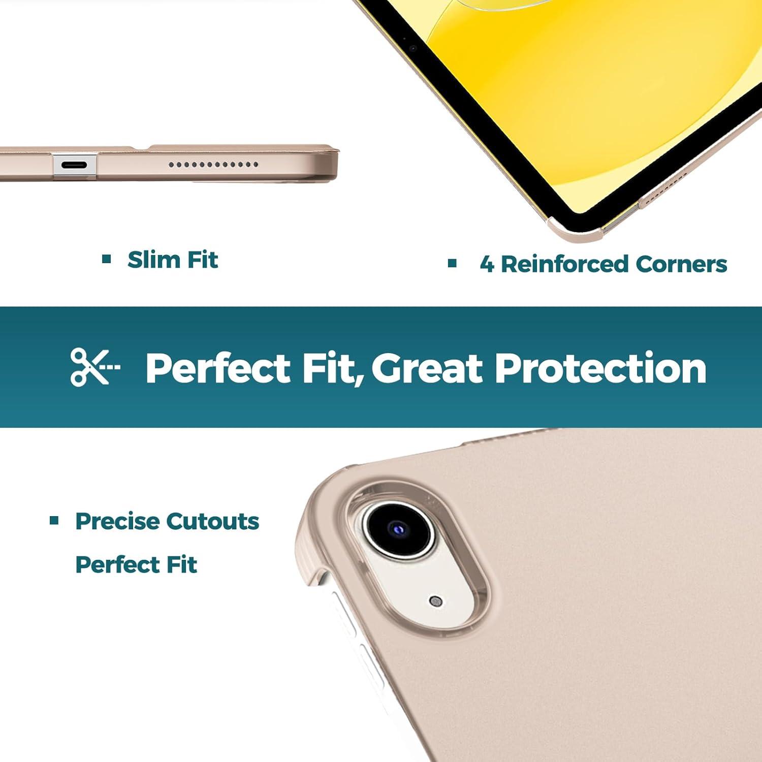 image:imageProCase for iPad A16 11th Generation 11 Inch 2025 iPad 10th Generation 109 Inch 2022 Case Slim Smart Cover with Translucent Hard Shell Back Supports Touch ID Auto WakeSleep BlueStone