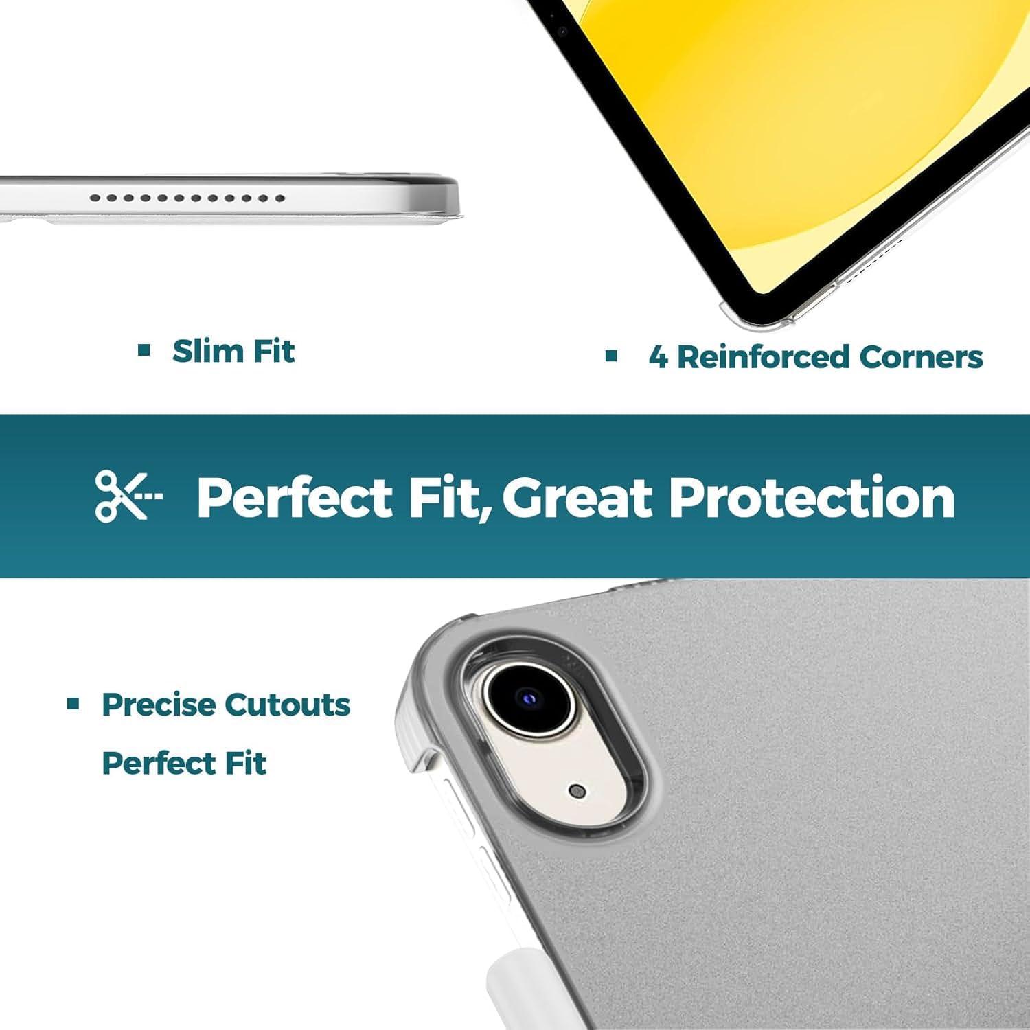 image:imageProCase for iPad A16 11th Generation 11 Inch 2025 iPad 10th Generation 109 Inch 2022 Case Slim Smart Cover with Translucent Hard Shell Back Supports Touch ID Auto WakeSleep BlueSilver
