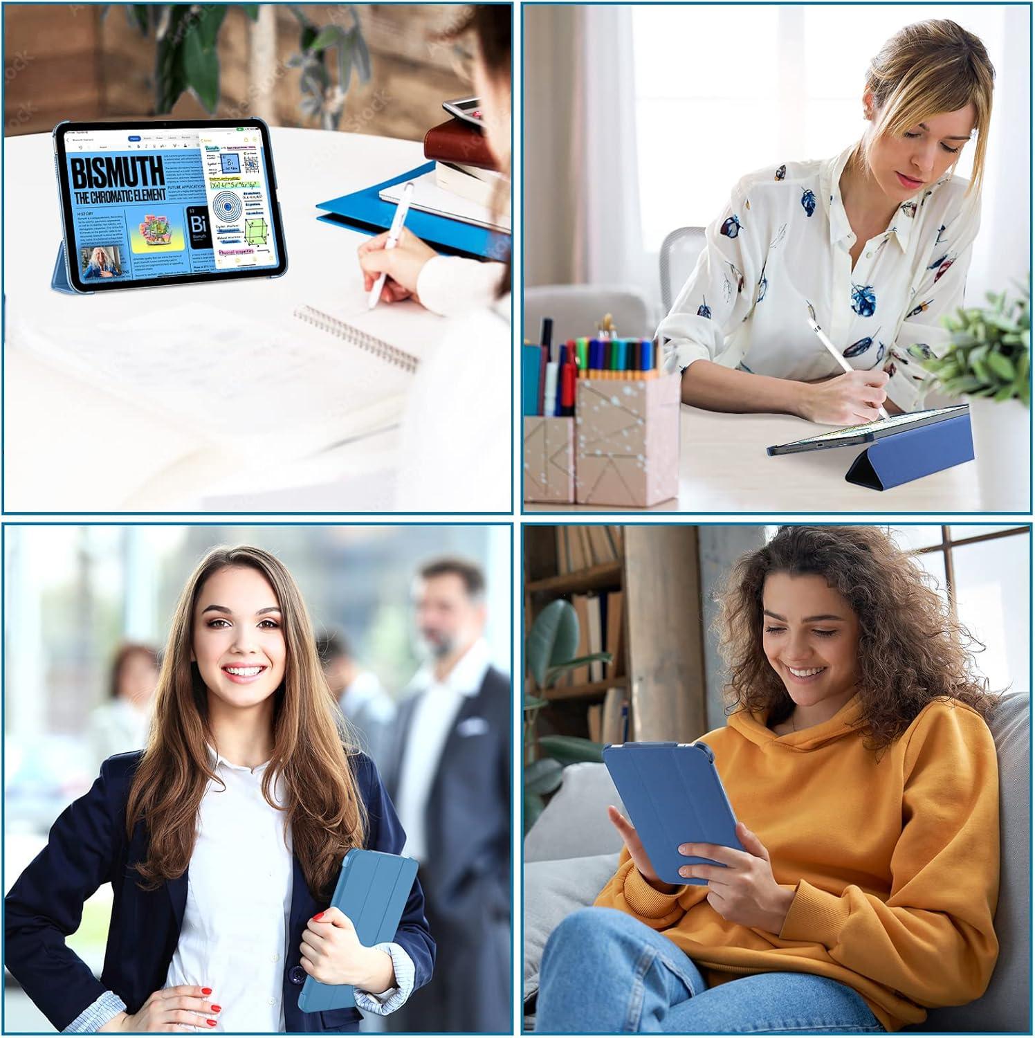 image:imageProCase for iPad A16 11th Generation 11 Inch 2025 iPad 10th Generation 109 Inch 2022 Case Slim Smart Cover with Translucent Hard Shell Back Supports Touch ID Auto WakeSleep BlueBlue