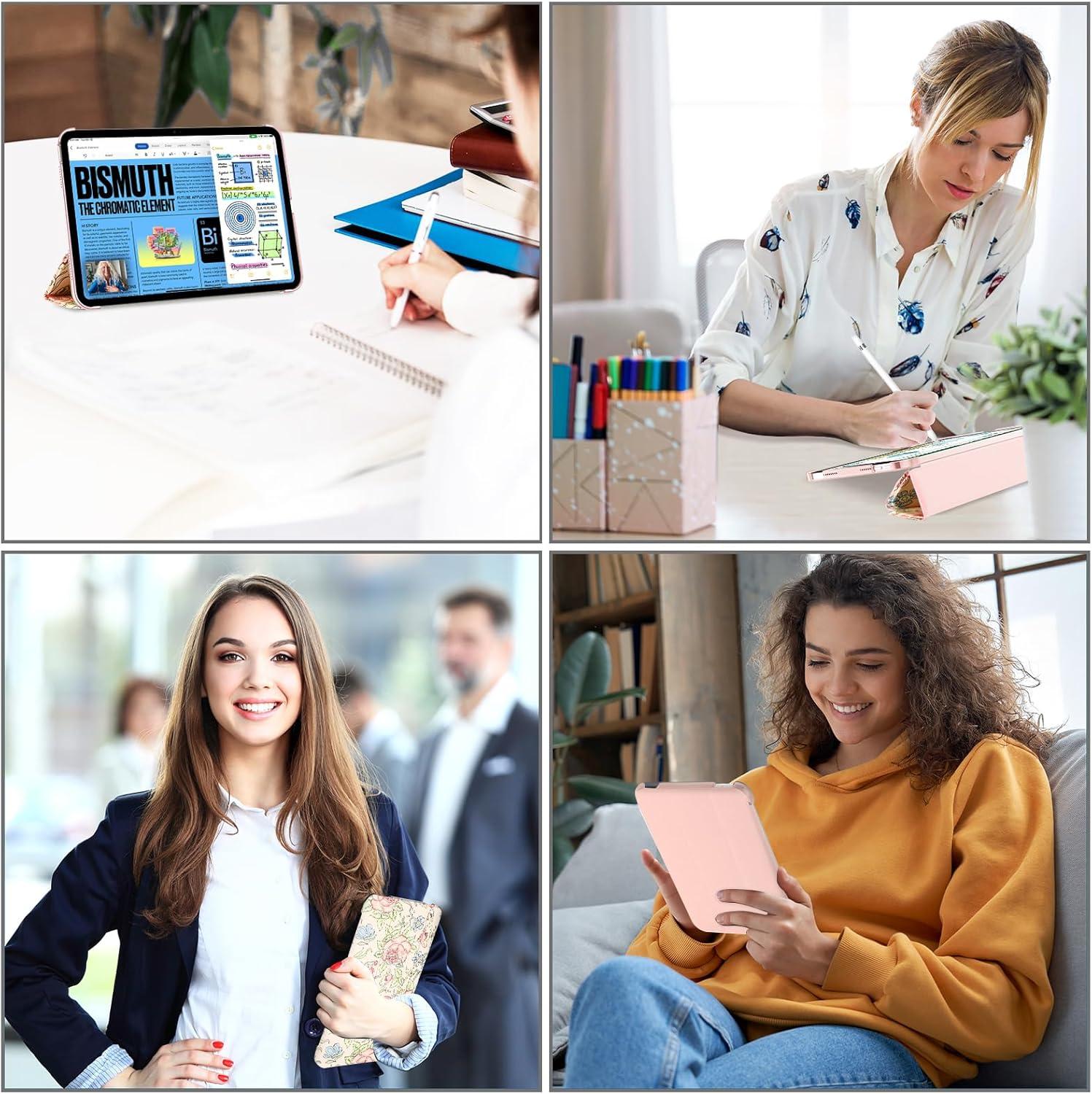 image:imageProCase for iPad A16 11th Generation 11 Inch 2025 iPad 10th Generation 109 Inch 2022 Case Slim Smart Cover with Translucent Hard Shell Back Supports Touch ID Auto WakeSleep BlueRose