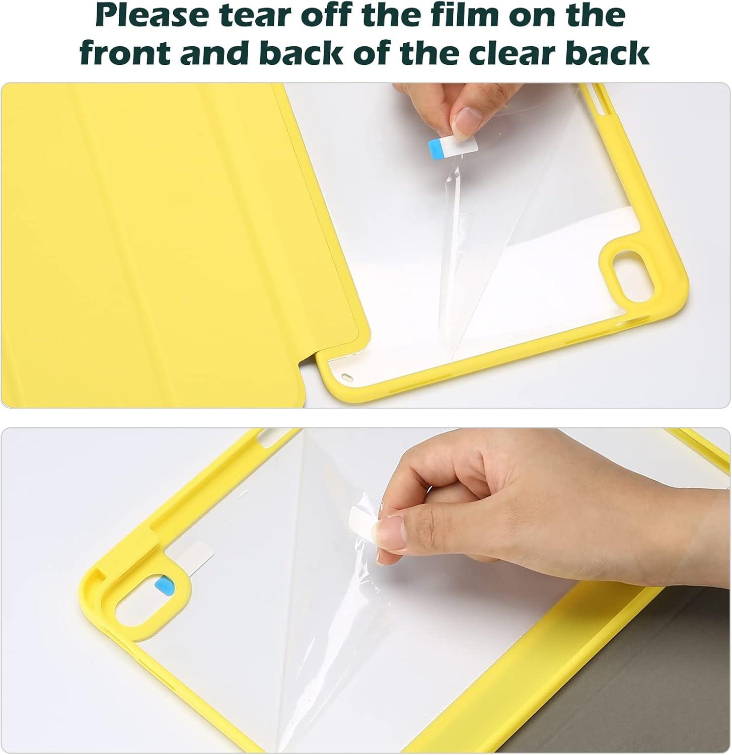 image:imageProCase for iPad A16 11th Generation 11 Inch 202510th Generation 109 Inch 2022 Case with Pencil Holder Hybrid iPad 11 10 Case with Clear Back Supports Auto WakeSleep BlackYellow