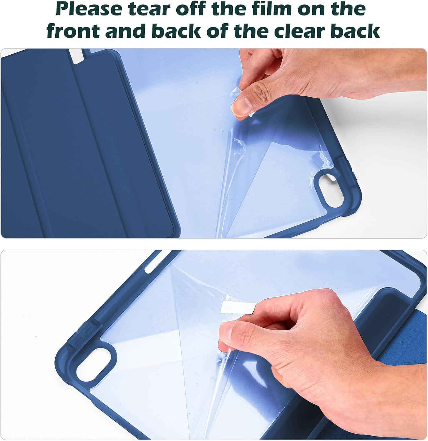 image:imageProCase for iPad A16 11th Generation 11 Inch 202510th Generation 109 Inch 2022 Case with Pencil Holder Hybrid iPad 11 10 Case with Clear Back Supports Auto WakeSleep BlackDarkblue