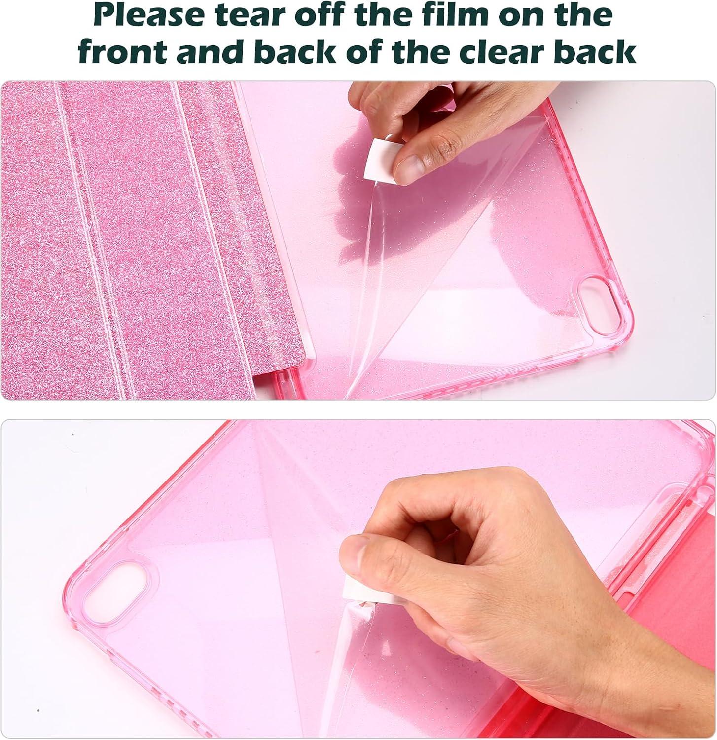 image:imageProCase for iPad A16 11th Generation 11 Inch 202510th Generation 109 Inch 2022 Case with Pencil Holder Hybrid iPad 11 10 Case with Clear Back Supports Auto WakeSleep BlackGlitterPink
