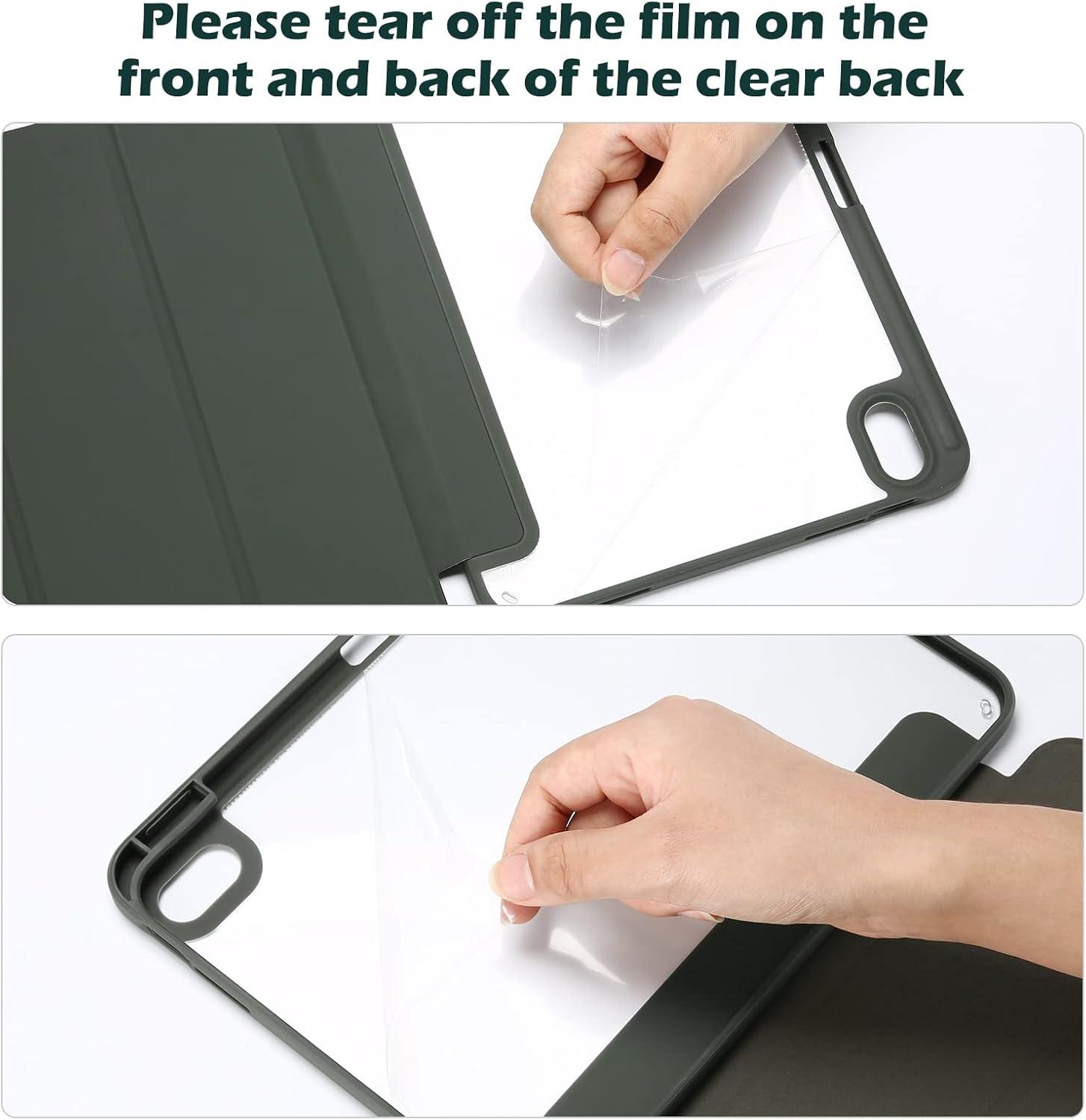 image:imageProCase for iPad A16 11th Generation 11 Inch 202510th Generation 109 Inch 2022 Case with Pencil Holder Hybrid iPad 11 10 Case with Clear Back Supports Auto WakeSleep BlackOlivegreen