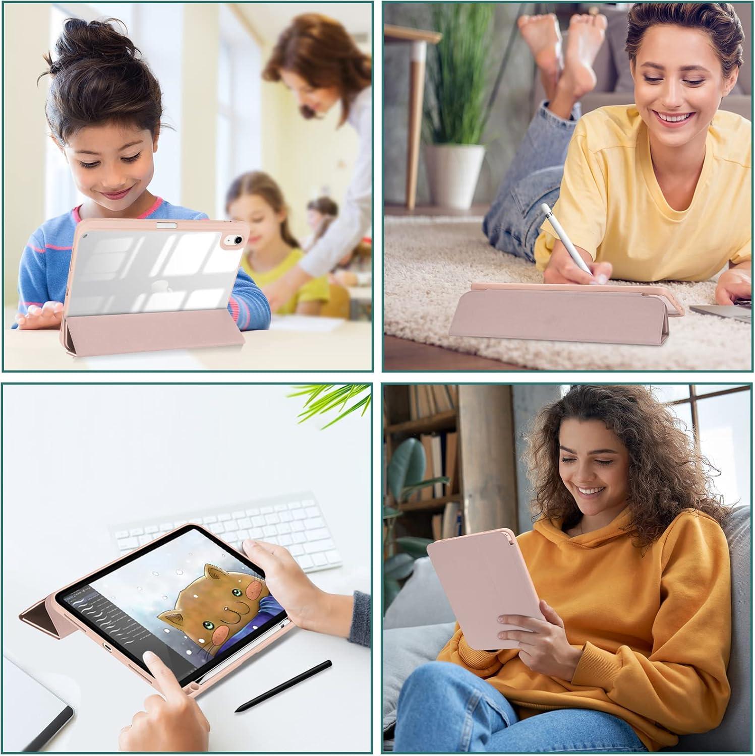 image:imageProCase for iPad A16 11th Generation 11 Inch 202510th Generation 109 Inch 2022 Case with Pencil Holder Hybrid iPad 11 10 Case with Clear Back Supports Auto WakeSleep BlackRosegold