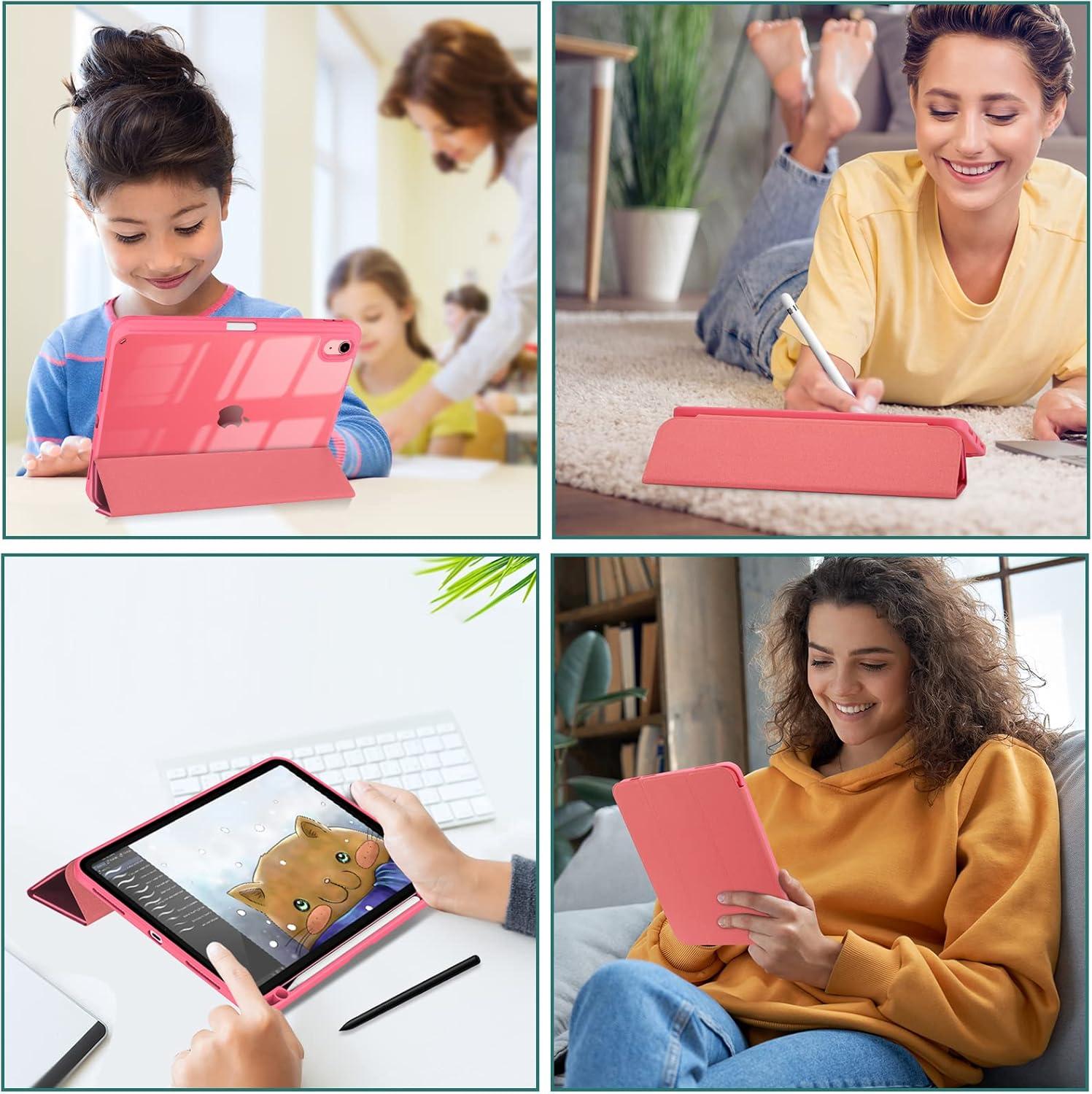image:imageProCase for iPad A16 11th Generation 11 Inch 202510th Generation 109 Inch 2022 Case with Pencil Holder Hybrid iPad 11 10 Case with Clear Back Supports Auto WakeSleep BlackPink