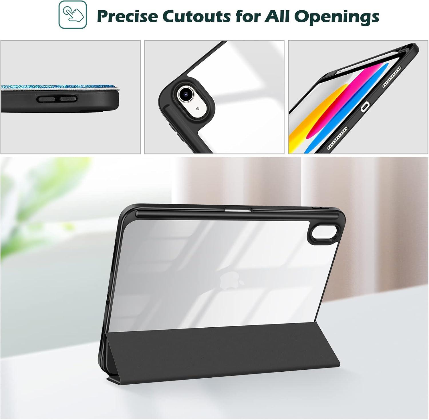 image:imageProCase for iPad A16 11th Generation 11 Inch 202510th Generation 109 Inch 2022 Case with Pencil Holder Hybrid iPad 11 10 Case with Clear Back Supports Auto WakeSleep BlackSanda