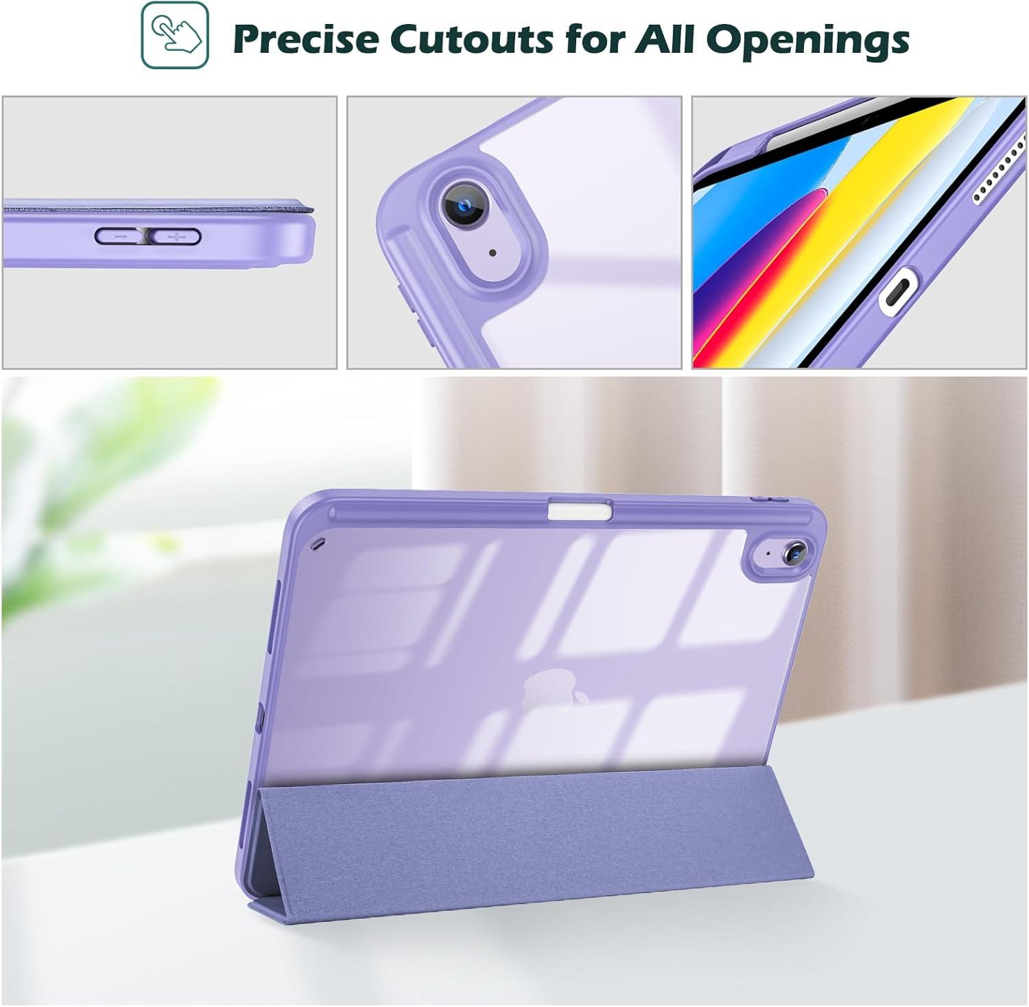image:imageProCase for iPad A16 11th Generation 11 Inch 202510th Generation 109 Inch 2022 Case with Pencil Holder Hybrid iPad 11 10 Case with Clear Back Supports Auto WakeSleep BlackLightpurple