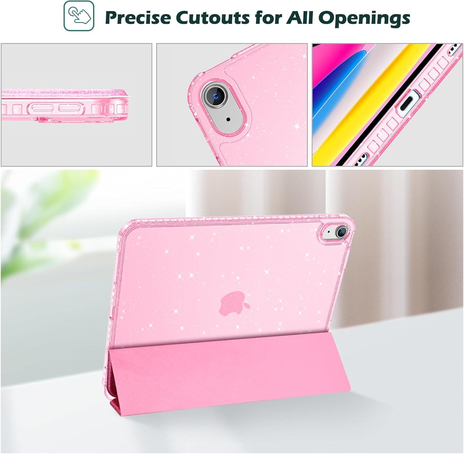 image:imageProCase for iPad A16 11th Generation 11 Inch 202510th Generation 109 Inch 2022 Case with Pencil Holder Hybrid iPad 11 10 Case with Clear Back Supports Auto WakeSleep BlackGlitterPink