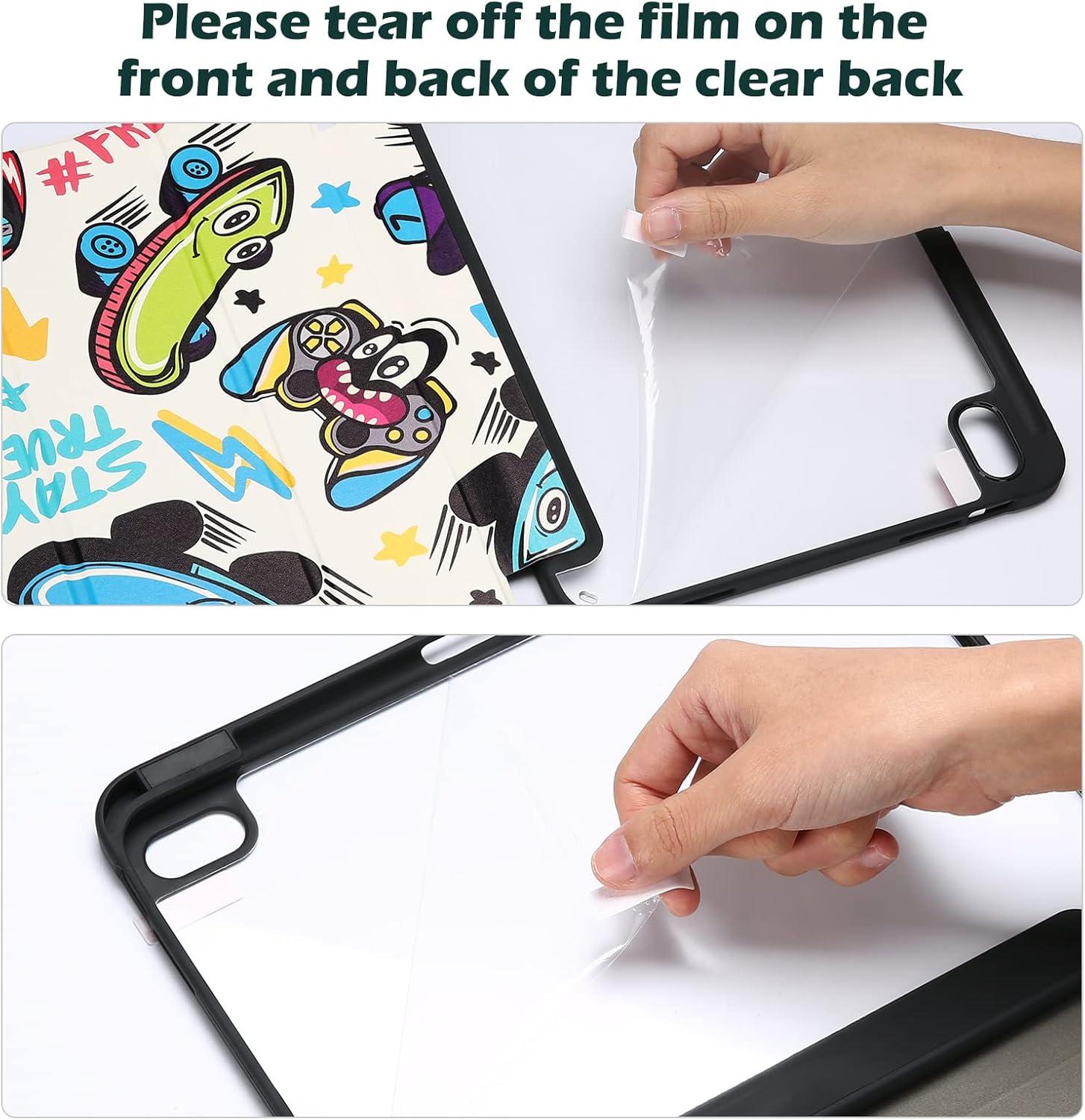 image:imageProCase for iPad A16 11th Generation 11 Inch 202510th Generation 109 Inch 2022 Case with Pencil Holder Hybrid iPad 11 10 Case with Clear Back Supports Auto WakeSleep BlackSkateboard