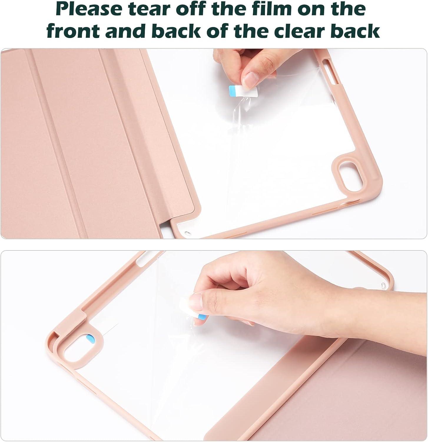 image:imageProCase for iPad A16 11th Generation 11 Inch 202510th Generation 109 Inch 2022 Case with Pencil Holder Hybrid iPad 11 10 Case with Clear Back Supports Auto WakeSleep BlackRosegold