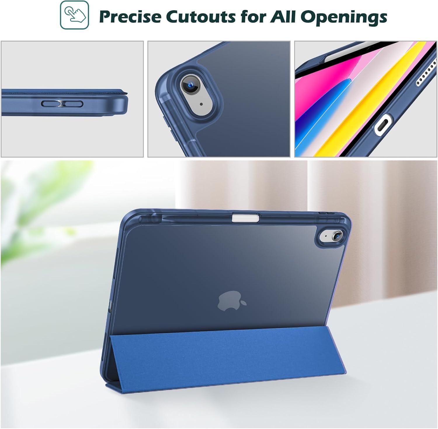 image:imageProCase for iPad A16 11th Generation 11 Inch 202510th Generation 109 Inch 2022 Case with Pencil Holder Hybrid iPad 11 10 Case with Clear Back Supports Auto WakeSleep BlackDarkblue
