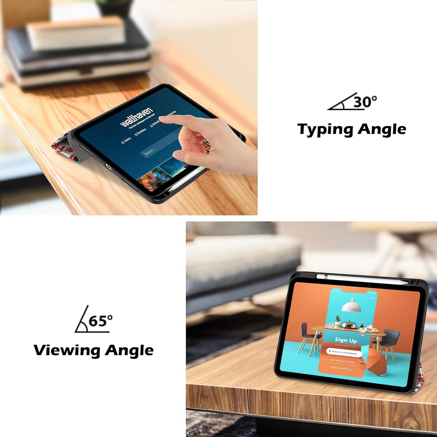 image:imageProCase for iPad A16 11th Generation 11 Inch 202510th Generation 109 Inch 2022 Case with Pencil Holder Hybrid iPad 11 10 Case with Clear Back Supports Auto WakeSleep BlackSkateboard