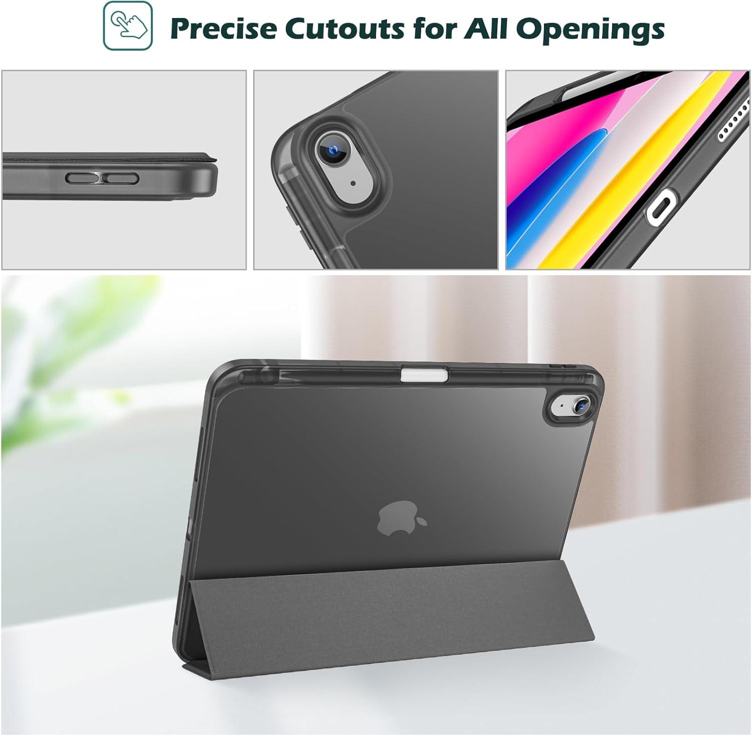image:imageProCase for iPad A16 11th Generation 11 Inch 202510th Generation 109 Inch 2022 Case with Pencil Holder Hybrid iPad 11 10 Case with Clear Back Supports Auto WakeSleep BlackAllblack