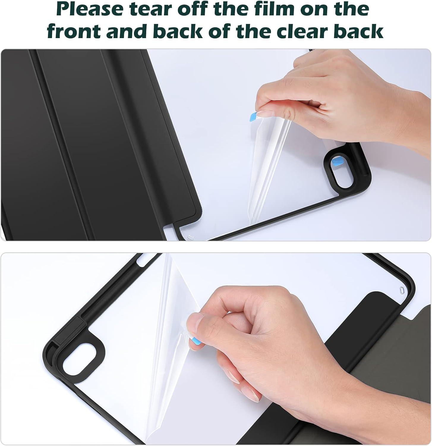 image:imageProCase for iPad A16 11th Generation 11 Inch 202510th Generation 109 Inch 2022 Case with Pencil Holder Hybrid iPad 11 10 Case with Clear Back Supports Auto WakeSleep BlackBlack