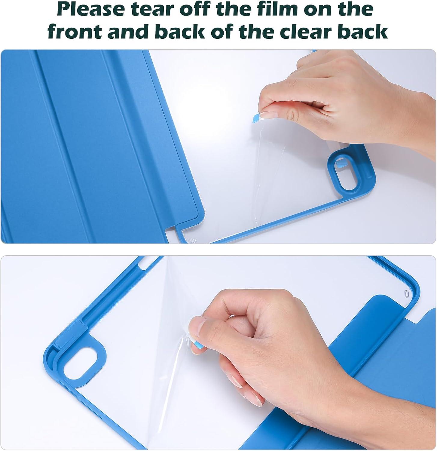image:imageProCase for iPad A16 11th Generation 11 Inch 202510th Generation 109 Inch 2022 Case with Pencil Holder Hybrid iPad 11 10 Case with Clear Back Supports Auto WakeSleep BlackBlue