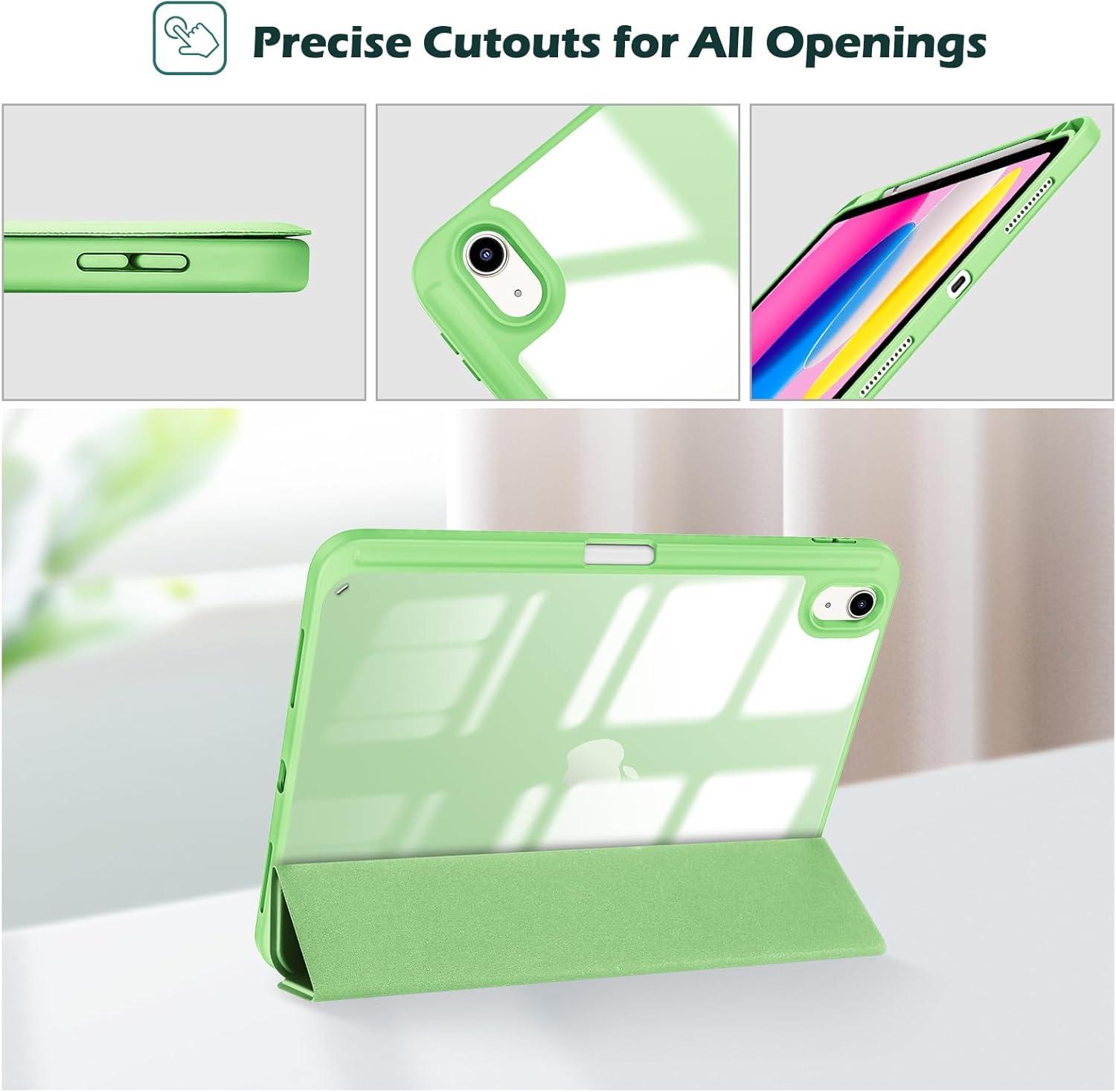 image:imageProCase for iPad A16 11th Generation 11 Inch 202510th Generation 109 Inch 2022 Case with Pencil Holder Hybrid iPad 11 10 Case with Clear Back Supports Auto WakeSleep BlackGreen