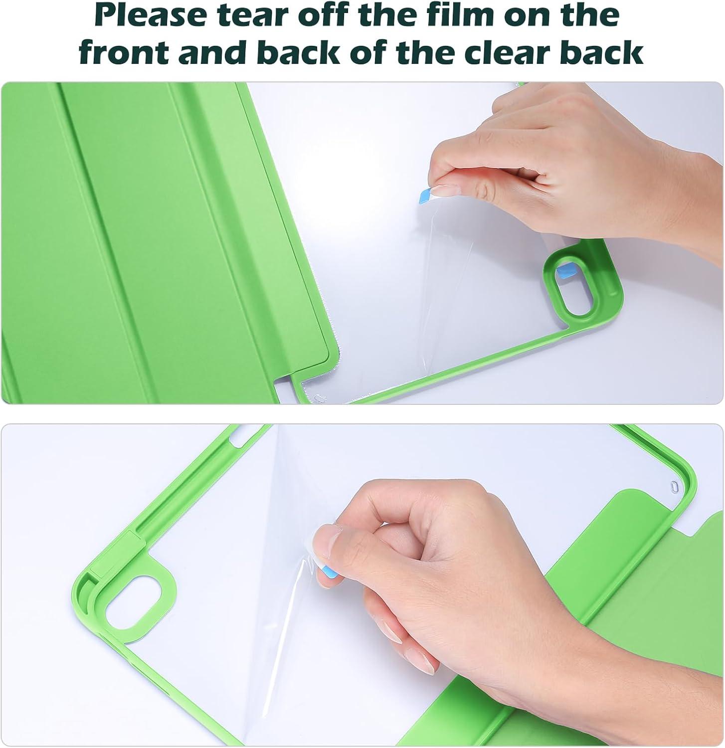 image:imageProCase for iPad A16 11th Generation 11 Inch 202510th Generation 109 Inch 2022 Case with Pencil Holder Hybrid iPad 11 10 Case with Clear Back Supports Auto WakeSleep BlackGreen