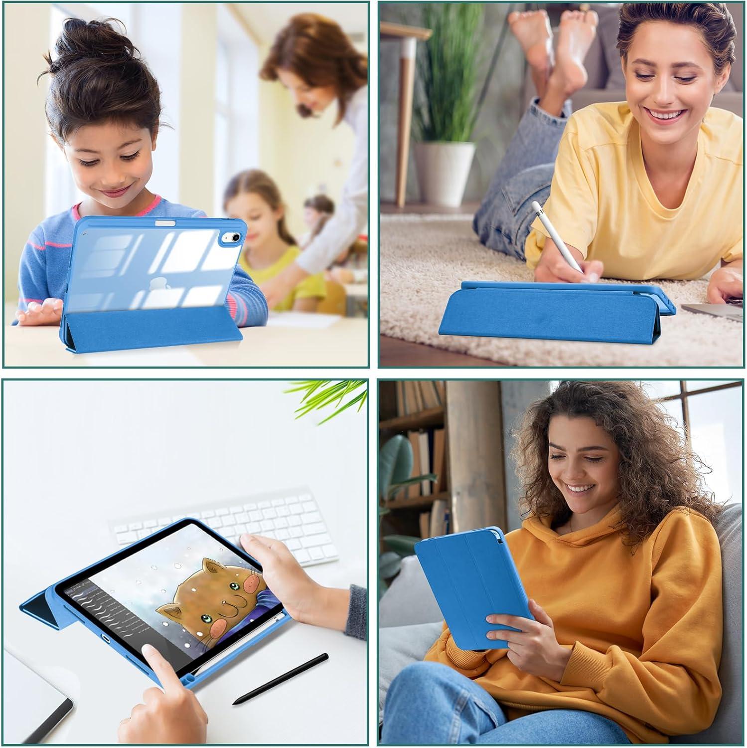 image:imageProCase for iPad A16 11th Generation 11 Inch 202510th Generation 109 Inch 2022 Case with Pencil Holder Hybrid iPad 11 10 Case with Clear Back Supports Auto WakeSleep BlackBlue