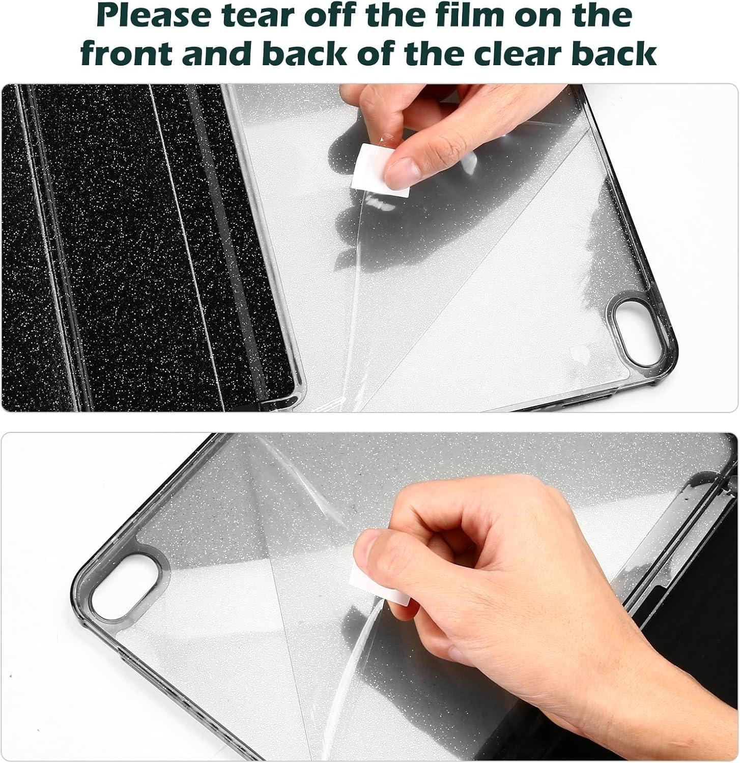 image:imageProCase for iPad A16 11th Generation 11 Inch 202510th Generation 109 Inch 2022 Case with Pencil Holder Hybrid iPad 11 10 Case with Clear Back Supports Auto WakeSleep BlackGlitterBlack